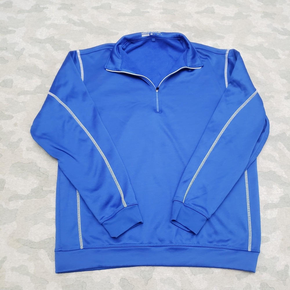 Nike Golf Shirt Mens Medium Blue Therma Fit Quarter Zip Long Sleeve